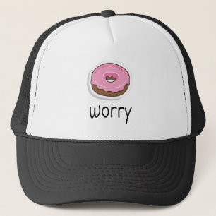 Donut, Doughnut Besorgnis, rosa Zuckerguss Truckerkappe