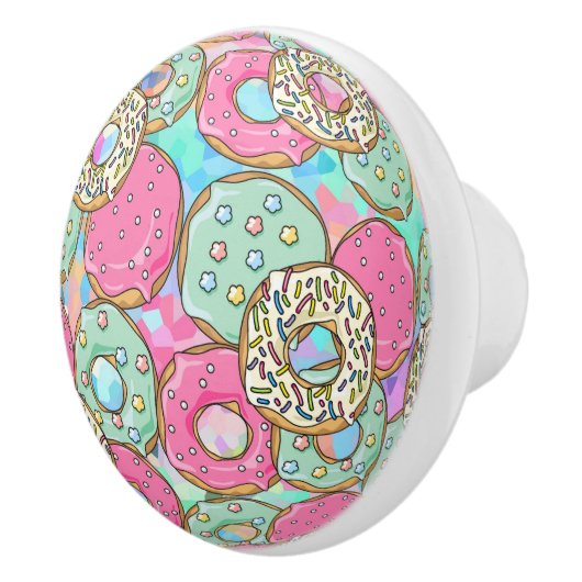 Donut Doughnut Drawer Knoblauch Cabinet Pull Keramikknauf (Rechts)