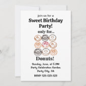 Donut Doughnut Funny Sweet Birthday Einladung (Vorderseite)
