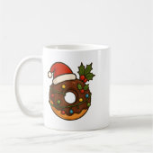 Donut Doughnut Merry Xmas Weihnachtsmannmütze Weih Kaffeetasse (Links)