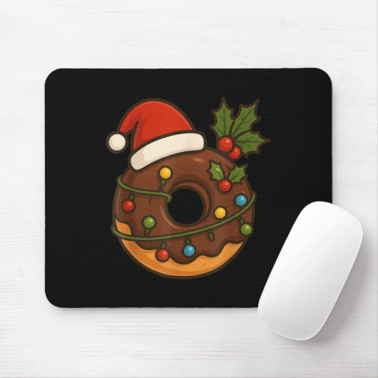 Donut Doughnut Merry Xmas Weihnachtsmannmütze Weih Mousepad (Mit Mouse)