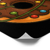 Donut Doughnut Merry Xmas Weihnachtsmannmütze Weih Poster (Ecke)