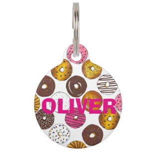 Donut Doughnut Personalisiert Breakfast Junk Food Tiernamensmarke