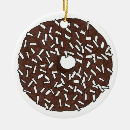 Donut Dozen Chocolate Coconut Doughnut Pastry Keramik Ornament (Vorne)