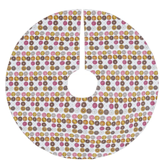 Donut Dozen Doughnut Gebäck Frühstück Brunch Polyester Weihnachtsbaumdecke (Vorderseite)