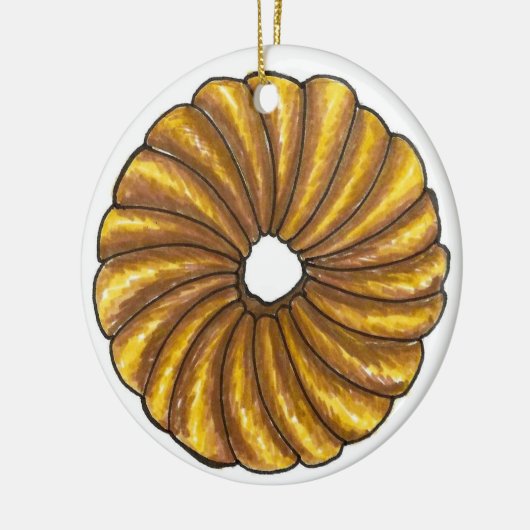 Donut Dozen Französische Drehung Doughnut Pastry Keramik Ornament (Links)