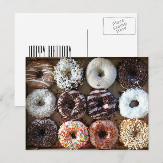 Donut Dozen Geburtstag Postkarte (Vorne/Hinten)