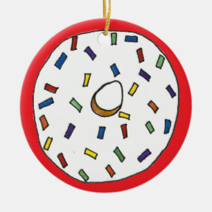 Donut Dozen Regenbogen Sprinkles Doughnut Pastry Keramik Ornament