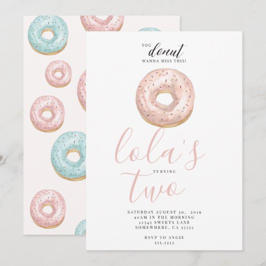 DONUT-EINLADUNG EINLADUNG (Vorne/Hinten)