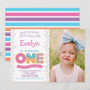 Donut Eiscreme-Keks, Süßigkeiten-Einladung mit Fot Einladung