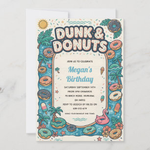 Donut-Ende-des-Sommer-Poolparty-Einladung Einladung