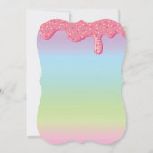 Donut ersten 1. Geburtstag Party Pastell Regenboge Einladung (Rückseite)