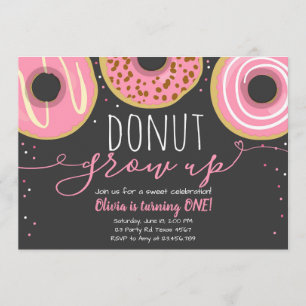 Donut erwachsen Party Girl Pink Doughnut Geburtsta Einladung