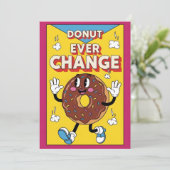 Donut Ever Change cute donut pun gift lover Dankeskarte (Stehend Vorderseite)