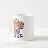 Donut Ever Give Up Kaffeetasse (Vorderseite Links)