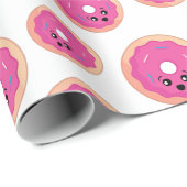 Donut Face Kawaii Art Geschenkpapier (Rolleneckpunkt)