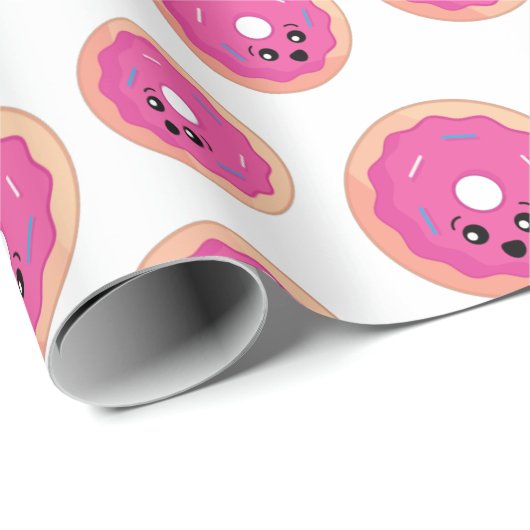 Donut Face Kawaii Art Geschenkpapier (Rolleneckpunkt)