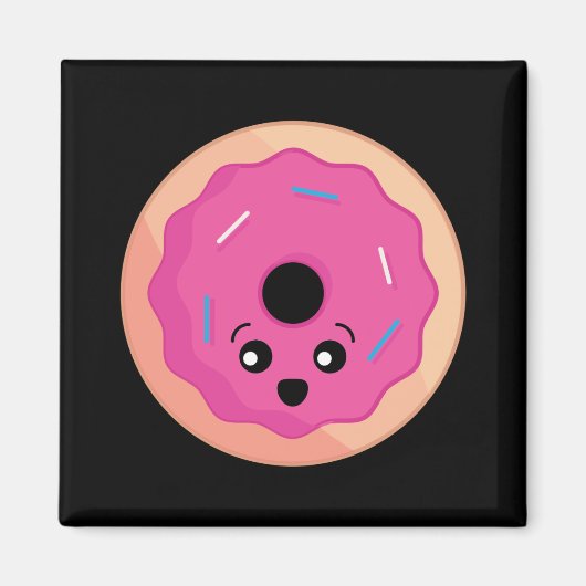 Donut Face Kawaii Art Magnet (Vorne)