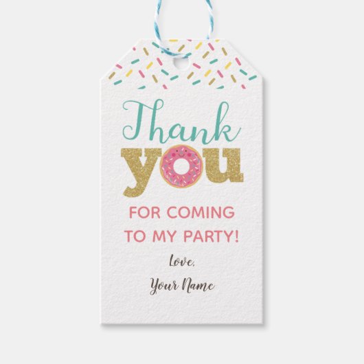 Donut Favor Tags Geschenkanhänger (Vorderseite)
