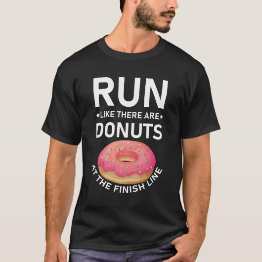 Donut Finish Line Marathon Funny Runner T-Shirt (Vorderseite)