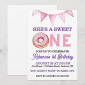 Donut First Geburtstag Einladung (Vorne/Hinten)