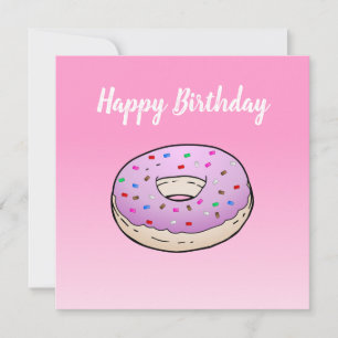 Donut Flache Geburtstagskarte Grußkarte Karte