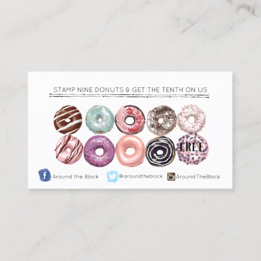 Donut Food Truck Loyalty Card Treuekarte (Rückseite)
