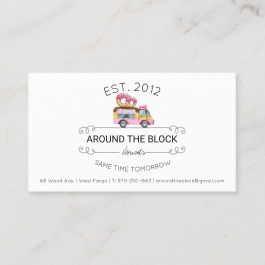 Donut Food Truck Loyalty Card Treuekarte (Vorderseite)