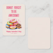 Donut Forget to Be Awesome Kids Valentine Mitteilungskarte (Vorne/Hinten)