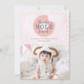 Donut Foto Pink Geburtstag Danke Karte (Vorderseite)