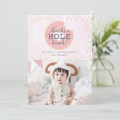 Donut Foto Pink Geburtstag Danke Karte (Stehend Vorderseite)