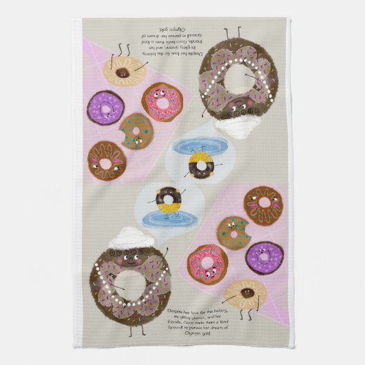 Donut Friends Kitchen Teetuch Geschirrtuch (Vertikal)