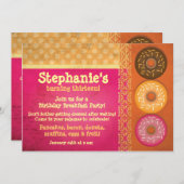 Donut Frühstück Geburtstagsparty Einladungen (Vorne/Hinten)