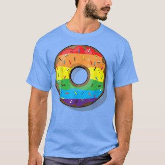Donut Gay Pride Gay LGBT Flag T-Shirt