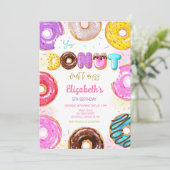Donut-Geburtstags-Einladung Einladung (Stehend Vorderseite)