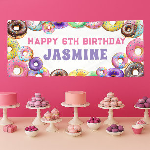 Donut Geburtstagsfeier Alles Gute zum 6. Geburtsta Banner