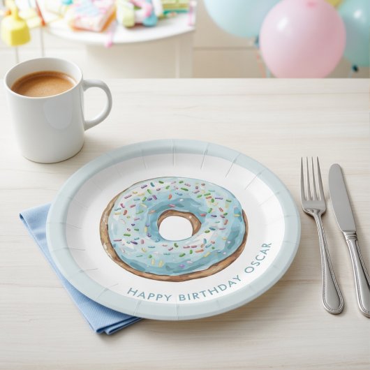 Donut-Geburtstagspapierplatten | Süße Donut Pappteller