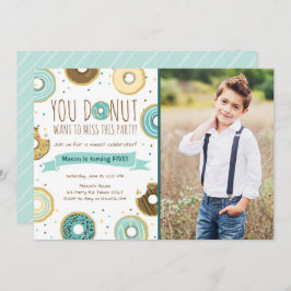 Donut Geburtstagsparty Einladung Donut Woll zu Mis