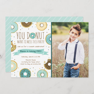 Donut Geburtstagsparty Einladung Donut Woll zu Mis