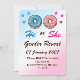 Donut Gender Reveal InvitatIon Card Einladung