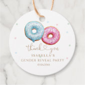 Donut Gender Reveal Junge oder Mädchen Party Geschenkanhänger (Vorderseite)