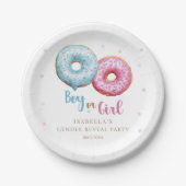 Donut Gender Reveal Junge oder Mädchen Party Pappteller (Vorderseite)