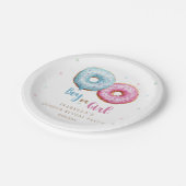 Donut Gender Reveal Junge oder Mädchen Party Pappteller (Schrägansicht)