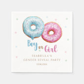 Donut Gender Reveal Junge oder Mädchen Party Serviette (Vorderseite)
