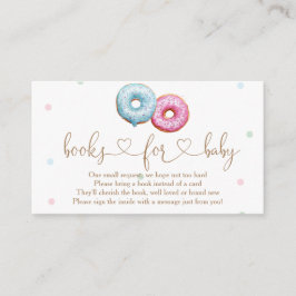 Donut Gender Reveal Party Bücher für Baby Begleitkarte
