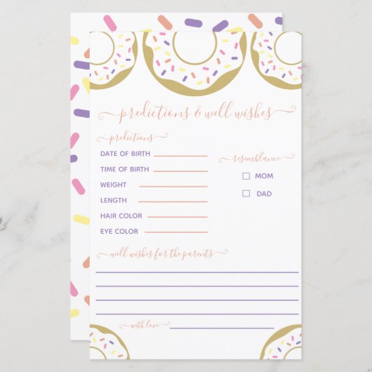 Donut gespalten mit Liebe Vorhersage und Wünsche (Vorne/Hinten)