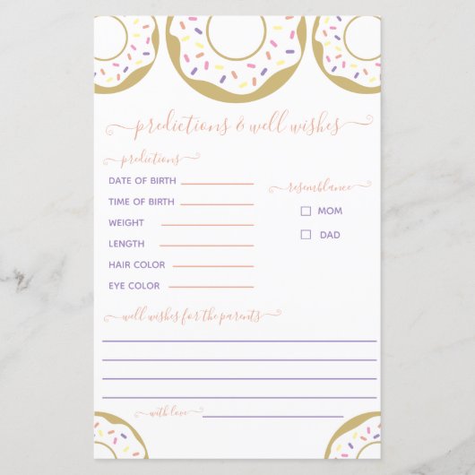 Donut gespalten mit Liebe Vorhersage und Wünsche (Vorderseite)