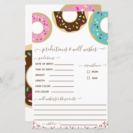 Donut gespalten mit Liebe Vorhersage und Wünsche (Vorne/Hinten)