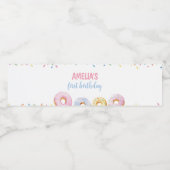 Donut Girl Birthday Water Flasche Etikett (Einzelnes Label)