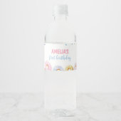 Donut Girl Birthday Water Flasche Etikett (Vorderseite)